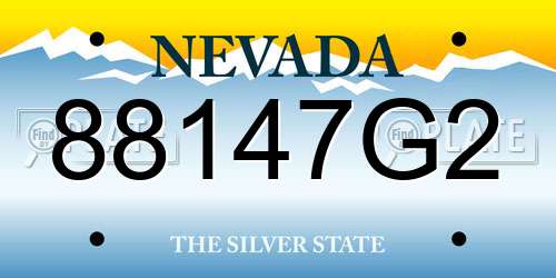 88147G2 Nevada License Plate