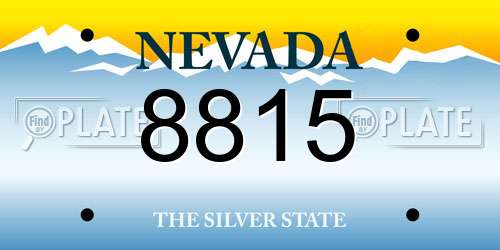 8815 Nevada License Plate