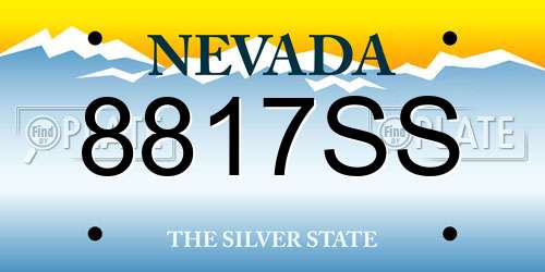 8817SS Nevada License Plate