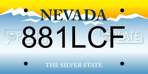 881LCF Nevada License Plate