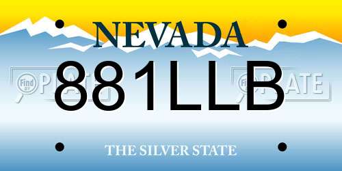 881LLB Nevada License Plate