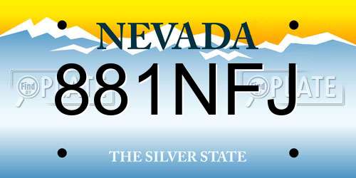 881NFJ Nevada License Plate