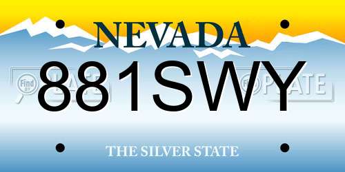 881SWY Nevada License Plate