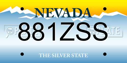 881ZSS Nevada License Plate