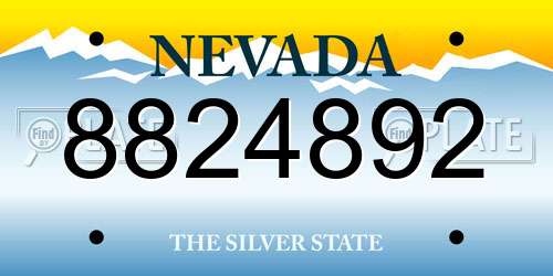 8824892 Nevada License Plate