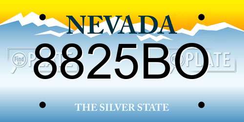 8825BO Nevada License Plate