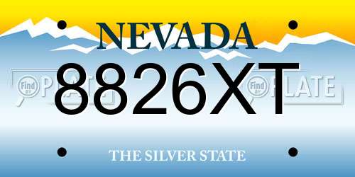 8826XT Nevada License Plate