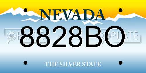 8828BO Nevada License Plate