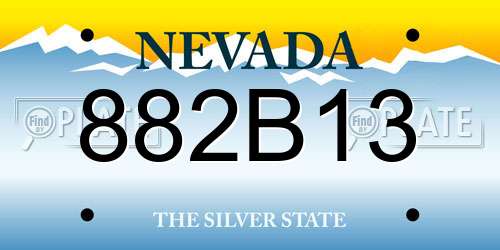 882B13 Nevada License Plate