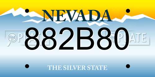 882B80 Nevada License Plate