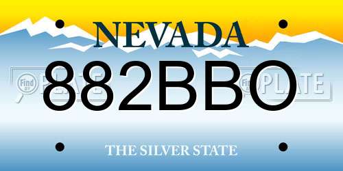 882BBO Nevada License Plate