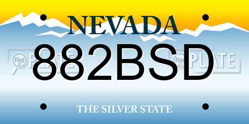 882BSD Nevada License Plate