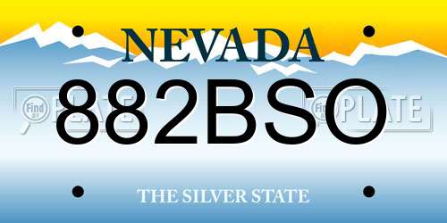 882BSO Nevada License Plate