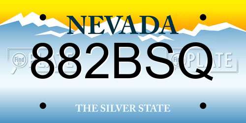 882BSQ Nevada License Plate