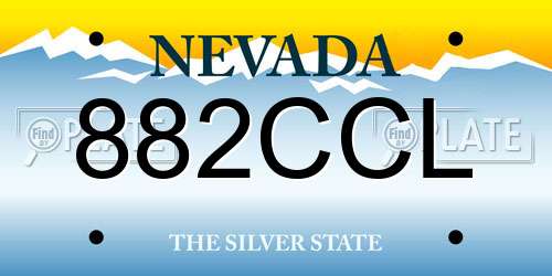 882CCL Nevada License Plate