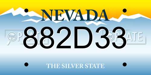 882D33 Nevada License Plate