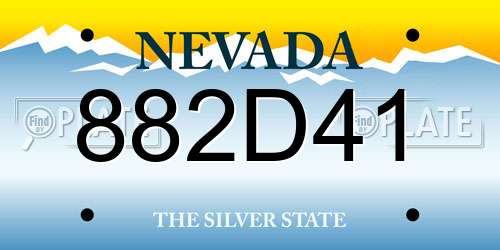 882D41 Nevada License Plate