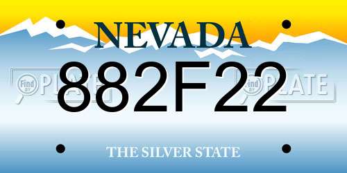 882F22 Nevada License Plate