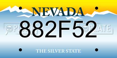 882F52 Nevada License Plate