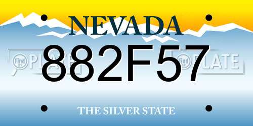 882F57 Nevada License Plate