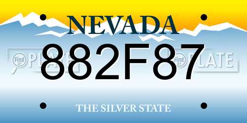 882F87 Nevada License Plate