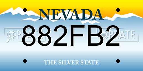 882FB2 Nevada License Plate