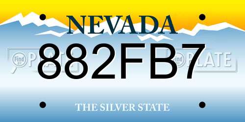 882FB7 Nevada License Plate