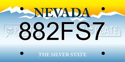 882FS7 Nevada License Plate