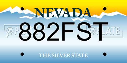 882FST Nevada License Plate