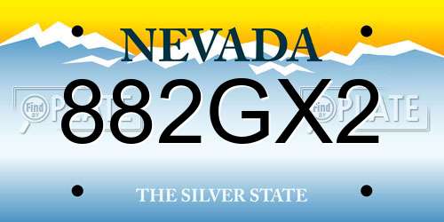 882GX2 Nevada License Plate