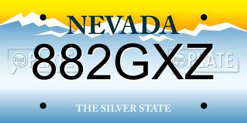 882GXZ Nevada License Plate