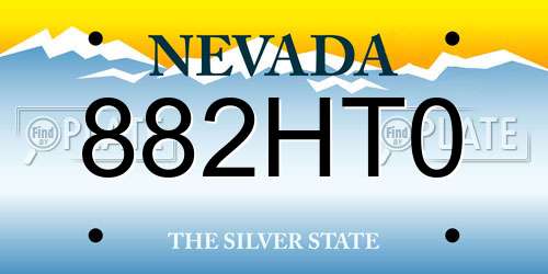 882HT0 Nevada License Plate