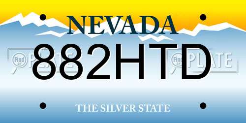 882HTD Nevada License Plate