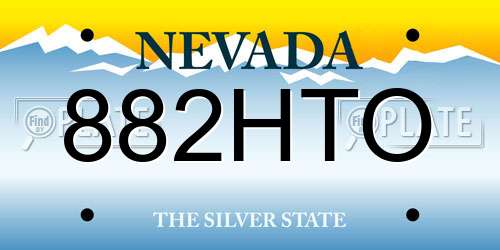882HTO Nevada License Plate