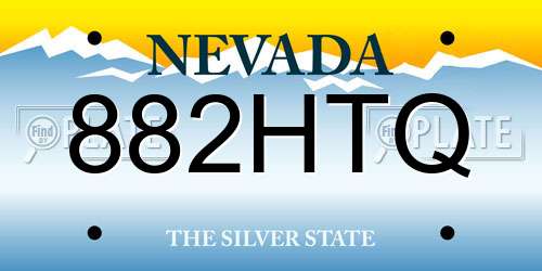 882HTQ Nevada License Plate