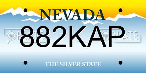 882KAP Nevada License Plate