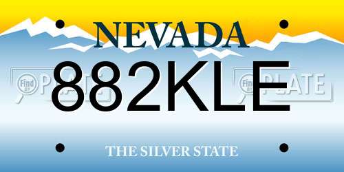 882KLE Nevada License Plate