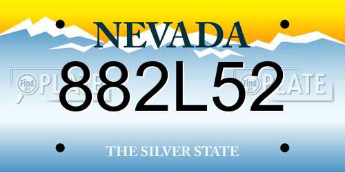 882L52 Nevada License Plate