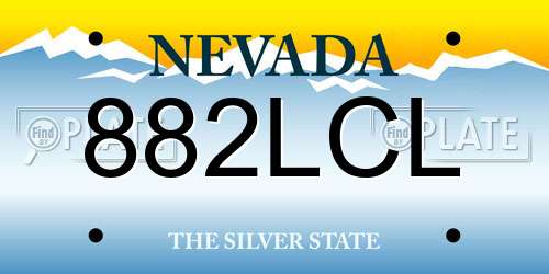 882LCL Nevada License Plate