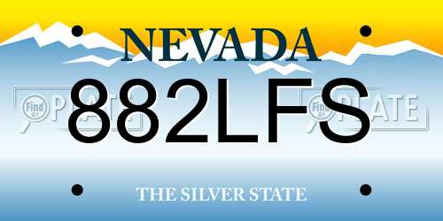882LFS Nevada License Plate
