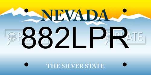 882LPR Nevada License Plate