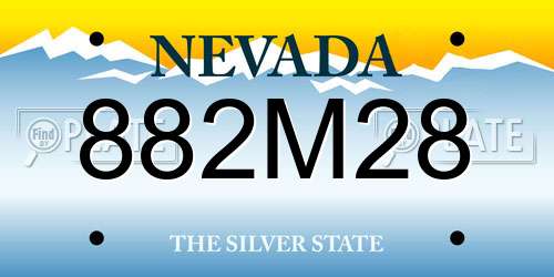 882M28 Nevada License Plate