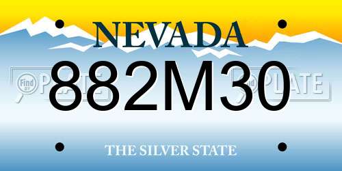 882M30 Nevada License Plate