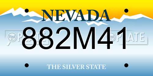 882M41 Nevada License Plate