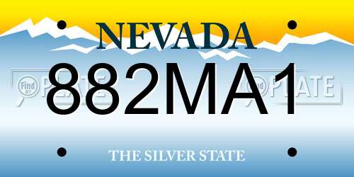 882MA1 Nevada License Plate