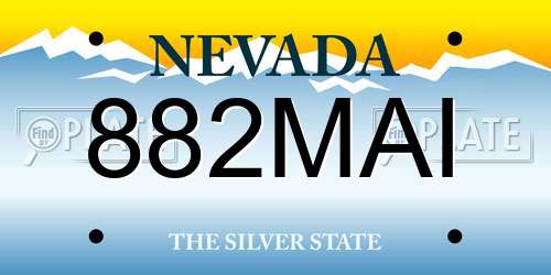 882MAI Nevada License Plate