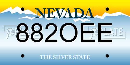 882OEE Nevada License Plate