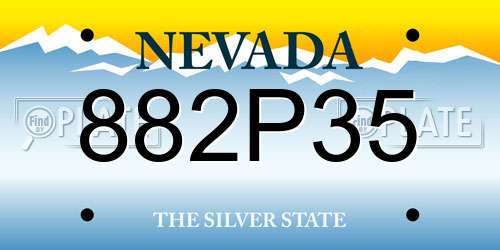 882P35 Nevada License Plate