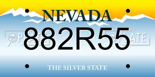 882R55 Nevada License Plate