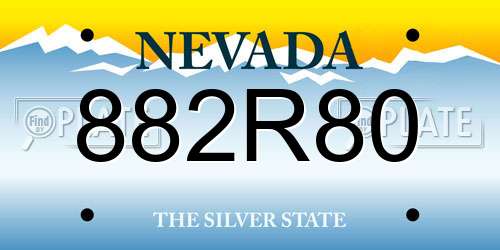 882R80 Nevada License Plate